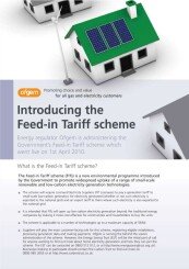 Ofgem Introducing Feed-in Tariff Scheme