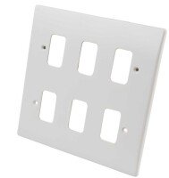 Ultimate - moulded plate Grid system - 6 gangs - white