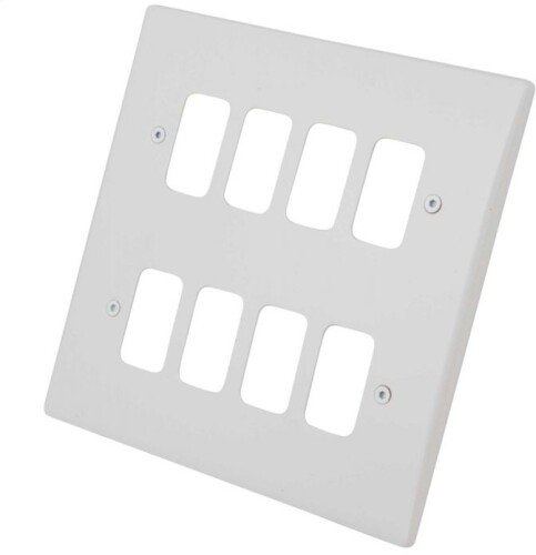 Ultimate - moulded plate Grid system - 8 gangs - white